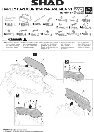Stelaż kufra bocznego 4P Shad Terra do Harley Davidson Pan America
