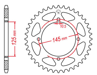 Zębatka tylna 857 45 yamaha xt600 '83-'03 (jtr857.45)