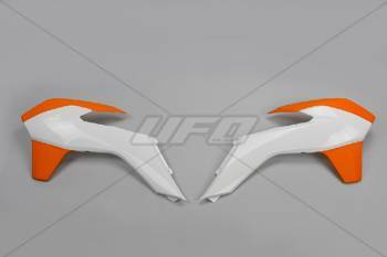 Osłony chłodnicy ktm sx/sxf '13-'15, exc '14-'16 kolor biały/pomarańczowy