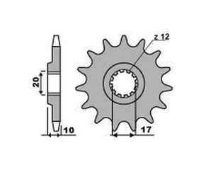 Zębatka przednia 2074 14 husqvarana cr/wr 125 '97-'08, betamotor 250 '97-'99 (jtf2074.14)