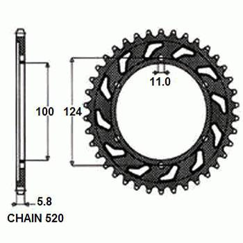 Zebatka napedzana stalowa sunstar sunr1-3435-39