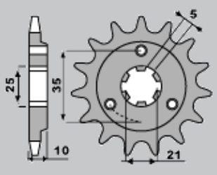 Zębatka przednia 2069 13 suzuki dr 650 se '96-'06, xf 650