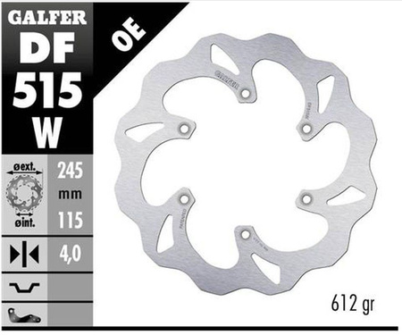 Tarcza hamulcowa tył yamaha yz 125 '18-'22, yz 250f/450f '18-'20 wave (245x115x4mm)