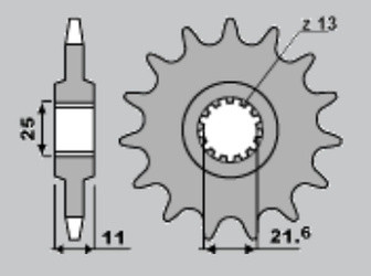 Zębatka przednia 580 17 (a4250580170) yamaha fz6 '04-'10, r6 '99-'14 (łańcuch  530)