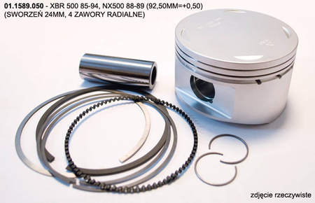 Prox tłok honda xbr 500 85-94, nx 500 88-89 (92,50mm=+0,50) (sworzeń 24mm, 4 zawory radialne)