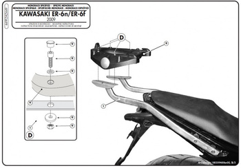 stelaż kufra centralnego kawasaki er-6n / er-6f 650 (09-11) ( bez płyty )