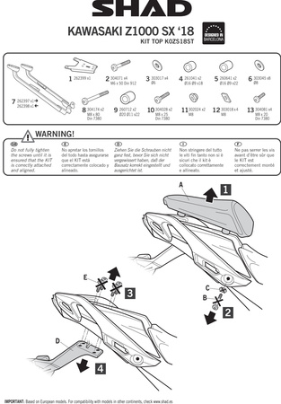 Stelaż kufra tylnego Shad do Kawasaki Z1000 SX (18-19)