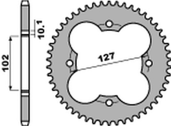 Zębatka tylna 4480 38 c45 polaris 450 outlaw '08-10', 500 predator '03-07', 525 outlaw '08-10' (jtr1480.38) (łańc.520) (std.+1)