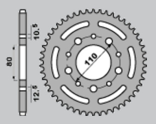 Zębatka tylna 4350 45 honda xrv 750 africa twin '93-'03 (133245jt)