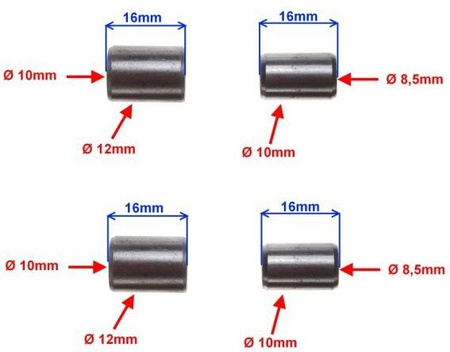 Tuleje dystansowe silnika skuter 2T 4sztuki