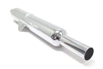 KOŃCÓWKA WYDECHU / TŁUMIK CHROMOWANY BSA A7 / A10 '54-'57 LEWY (WERSJE Z WAHACZEM) (REPLIKA ORYGINAŁU)