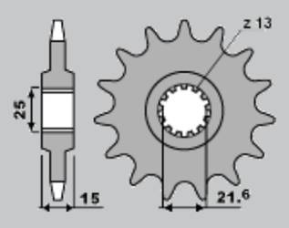 Zębatka przednia 2082 15 zx 6r '95-'97, triumph
