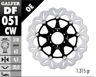TARCZA HAMULCOWA PRZÓD HONDA CRF 1000L AFRICA TWIN '15-; CRF 1100 AFRICA TWIN '20-; XL 750 TRANSALP '22-23 (WAVE FLOATING) (310X62XMM)