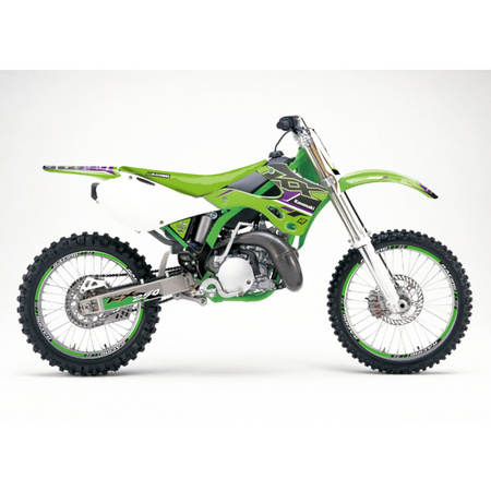 KOMPLET NAKLEJEK (OKLEIN) KAWASAKI KX 125/250 '99-'02 DREAM 5 KOLOR ZIELONY CZARNY
