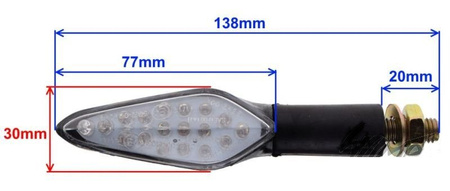 Kierunkowskaz led carbon motocyklowy Długi E4
