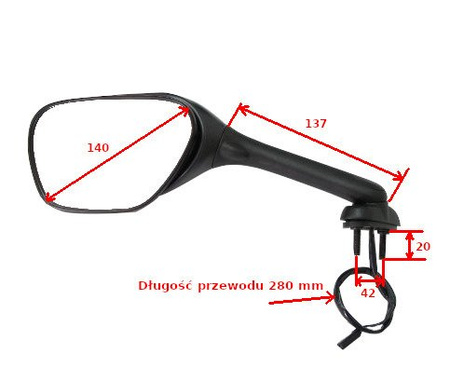 Lusterko prawe czarne Suzuki GSX-R 600 750 1000