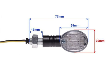 Kierunkowskaz czarny biały Klosz led lewy prawy Ce