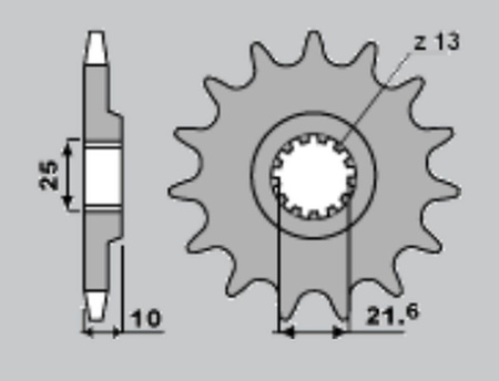 Zębatka przednia 521 15 kawasaki z 900, z 1000a (521-15) (jtf521.15)