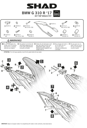 Stelaż kufra tylnego Shad do BMW G310R 17-18