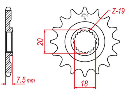 Zębatka przednia cr 125 '97-'03 (jtf326.12) zamienna z 340 11