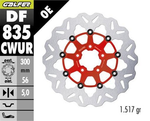TARCZA HAMULCOWA PRZÓD HARLEY-DAVIDSON (300X56X5) PŁYWAJĄCA KOLOR CZERWONY