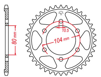 Zębatka tylna 4359 40 kawasaki zx6r '98-'02, z1000 '07-'09, zx10 '06-'07, zz-r 600 '05-'08 (jtr1489.40)