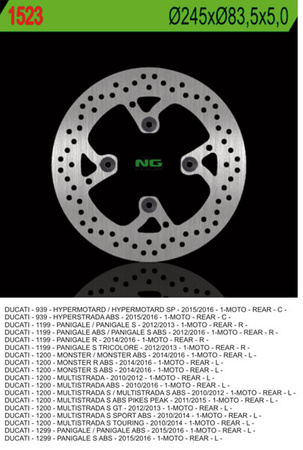 Tarcza hamulcowa tył ducati multistrada 1200 10-16, monster 1200 14-16, hypermotorad