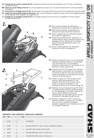 Stelaż kufra tylnego Shad do Aprilia Sportcity 125