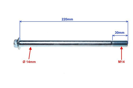 Oś wahacza tylnego Suzki Gn125 220mm M14