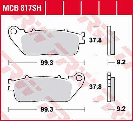 Klocki hamulcowe kh488 sinter street honda vfr 800f '14-, vfr 800x crossrunner '11-, cb 1000r '08-'16, vfr 1200f '10-'16 tył