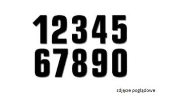 Numery startowe 16cm x 7,5cm proste, kolor czarny nr0 (3szt.)