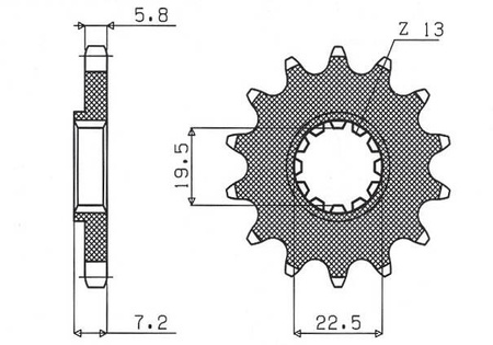 Zębatka przednia 434 15 suzuki dr 250 '82-'87, 250, gn 250 (jtf434.15) (łańc. 520) (43415jt)