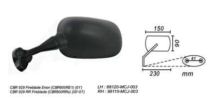 Lusterko Lewe Honda Cbr 929 2000-01 Power Force