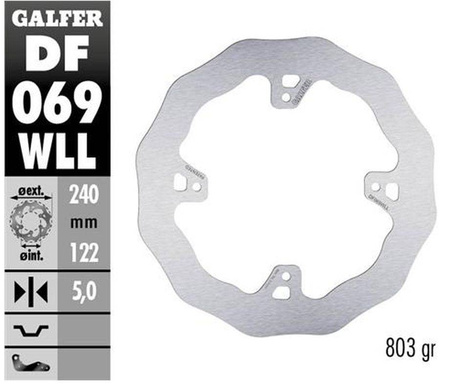 Tarcza hamulcowa tył honda cr 125r/250r '95-'07, cr 500 '95-'00, crf 250r/450r '02- wave (240x122x5mm)
