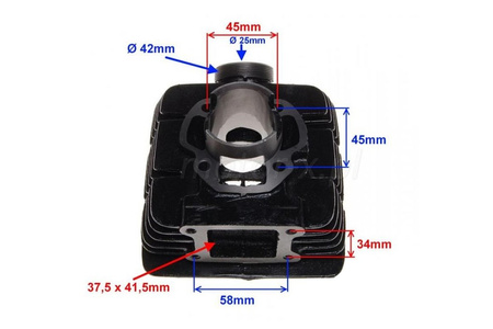Cylinder Żeliwny Power Force Yamaha Dt50 Mx 43mm 2t