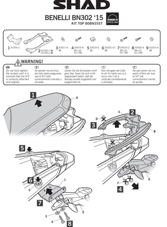 Stelaż kufra tylnego Shad do Benelli BN302 TNT300