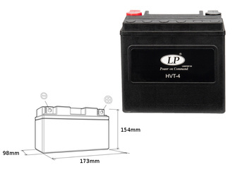 Landport akumulator hvt-4 12v 22ah 173x98x154 heavy v-twin bezobsługowy - zalany (zwiększony prąd rozruchowy 325a) (prawy +) (2)