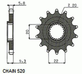 Zebatka Napedowa Sunstar Sunf3b0-14