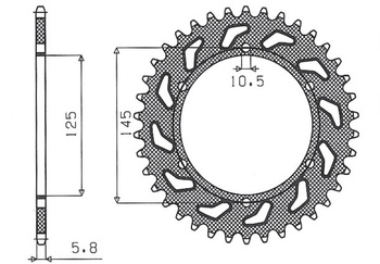 Zębatka tylna 866 45 yamaha xt 660 r/x 04-14, xt 600z 08-12 (jtr855.45) (łańc. 520) (86645jt)