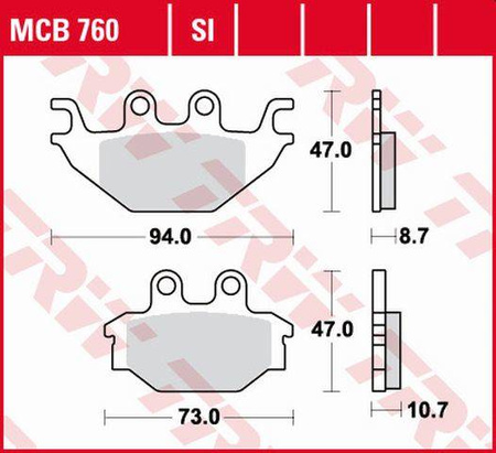 Klocki hamulcowe organic yamaha mt 125 14-, yzf 125 08-18, tył