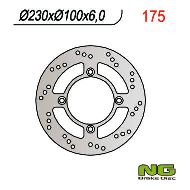 Tarcza hamulcowa tył kawasaki zephyr 750 92-97, zzr600 '90-'92 (4x10,25) (230x100x6)