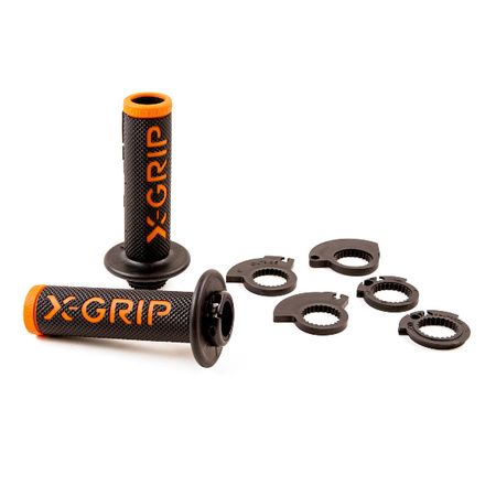 MANETKI (GRIPY) BRAAAAP GRIPS LOCK-ON-GRIP (Z ADAPTERAMI ROLGAZU) ORANGE OPEN END (Z OTWOREM) KOLOR POMARAŃCZOWY