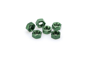 Anodowane Śruby Aluminiowe Blister 6 Nakrętek M8 Zielone