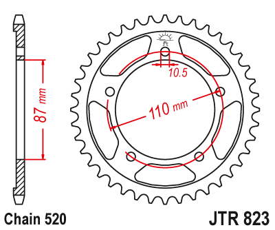 zębatka tylna 795 47 suzuki dl 250 v-strom '17-19, sfv 650 gladius '09-14 (+1) (79547jt) (łańc. 520)