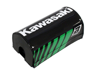 osłona kierownicy 28mm (pro taper)(kostka) logo kawasaki, kolor czarny/zielony (zasteępuje e5043r/30)