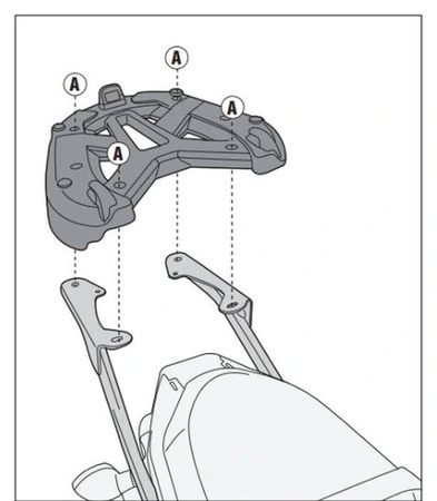 stelaż kufra centralnego yamaha mt 07 700 (14-15) ( bez płyty )