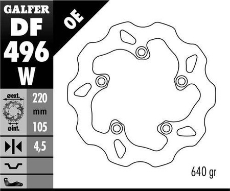 Tarcza hamulcowa tył yamaha r6 03-16, r1 04-14 (220x105x4,5) wave (ng903)