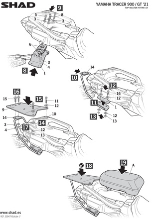 Stelaż kufra tylnego Shad do Yamaha Tracer 9/GT