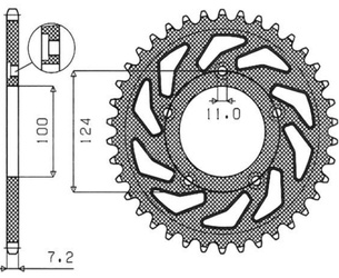 Zębatka tylna 4443 36 ducati 749 '03-'06 (jtr744.36) (łańc. 525) (444336jt)