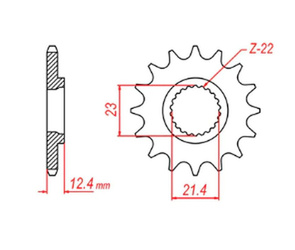 ZĘBATKA PRZEDNIA 2149 15 YAMAHA 250 TRICKER '06-'08, YBR 250 '08-'11 (JTF1594.15) (ŁAŃC. 428)